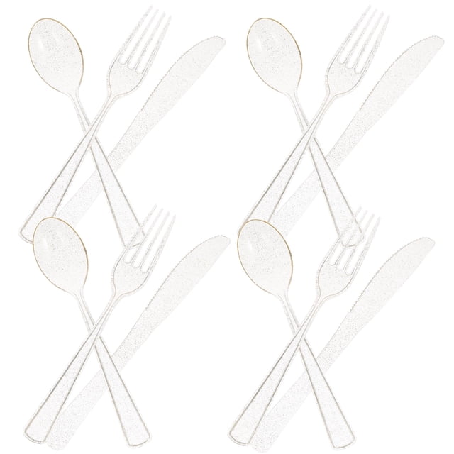 12 juegos de cubiertos, utensilios para servir para fiestas, cucharas de bufé, vajilla de plástico, plato para sopa, postre, parfait, tenedor