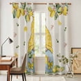 thumbnail image 5 of Kitchen Curtains 84 Inch Length 2 Panels, Yellow Lemons Grommets Window Treatment Curtain, Cute Gnomes Summer Fruits Flowers Vintage Thermal Curtains Drapes for Living Room/Bathroom, 5 of 9