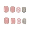 thumbnail image 4 of Parche para uñas HUOGUO, tablero de ajedrez rosa extraíble, 24 piezas, 4 of 5