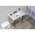thumbnail image 2 of Kingston Brass LMS3622M8SQ0ST Wesselman 36" Carrara Marble Console Sink with Stainless Steel Legs (8-Inch, 3-Hole), Carrara Marble White/Matte Black, 2 of 7
