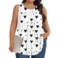 thumbnail image 7 of Mifsaly Floral Leaf Print Sleeveless Tops Women Plus Size Cotton Tank Top Oversized Casual Flowy Blouse Work Going Out Everyday Clothes XL, 7 of 7