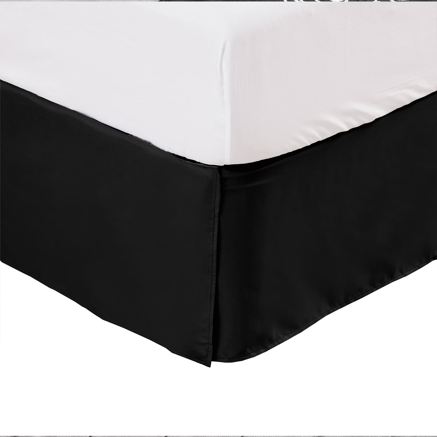 BEDSURE TWIN SHEETS GRAY 4PCS- PILLOWCASE, SHEET, FITTED SHEET BLACK BED  SKIRT
