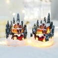 thumbnail image 2 of JikouIivo 2PCS Christmas House Decoration Miniature House Dining Table Centerpieces Kids Decor Luminous Christmas Village Winter Village Resin Xmas Luminous House, 2 of 9