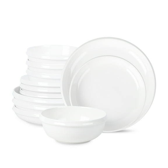 Stone Lain Verso 4-Piece Salad Plate Set Porcelain, White