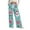Cyan, variant on Women's Fashion Casual Loose Printed Wide-Leg Sports Pants with Christmas Print, Comfortable Home and Outdoor Wear, Elastic Waist with Drawstring for Easy Fit, Light Blue, 2XL