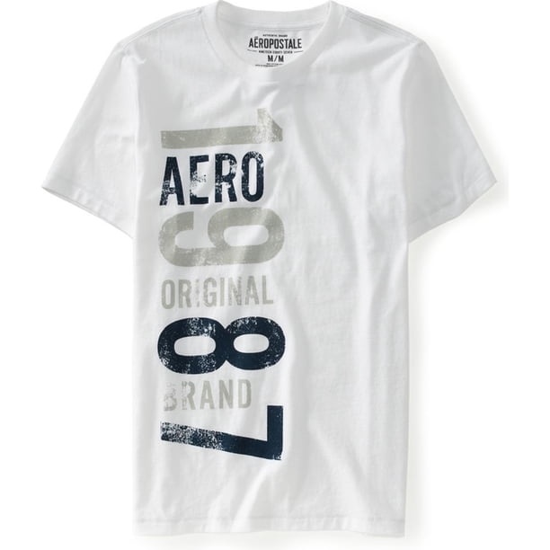 Aeropostale Mens Original 1987 Weathered Graphic T-Shirt, Blanco, X-Small Aeropostale Camiseta gráfica