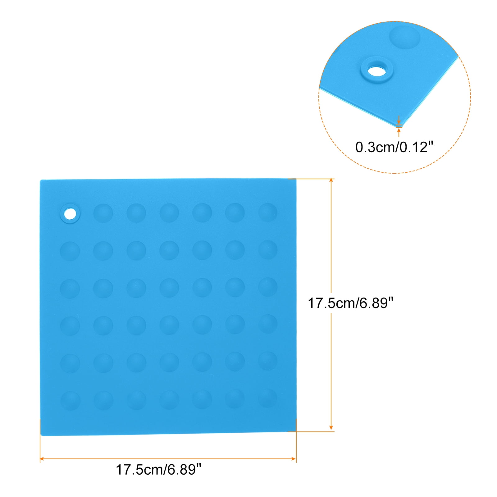 Unique Bargains 4pcs Silicone Trivet Pot Holder for Kitchen Heat Resistance Table Pad Trivet Placemats-Blue
