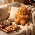 thumbnail image 4 of LXGGDDO Gingerbread Man Merry Christmas Throw Pillow, Christmas Decorative Plush Pillow for Couch Living Room Bed, Beige, 4 of 6