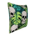 thumbnail image 2 of Kll Skull And Palm Leaves Decorative Throw Pillow Covers Velvet Soft For Couch Sofa Bedroom Living Room Outdoor -16"X16", 2 of 8
