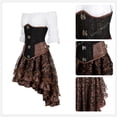 thumbnail image 5 of Ropa Steampunk Disfraz Steampunk para mujer Vestido con corsé debajo del busto Blusa renacentista de talla grande Disfraz de pirata medieval para Halloween, 5 of 5