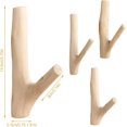 thumbnail image 3 of 4 Pieces Natural Wood Hook,wooden Hook,cylinder Wall Coat Hook Decorative Hook,wooden Hook For Hanging Coats Hats Bags Towels(width 2 - 3 Cm), 3 of 5