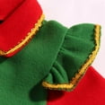 thumbnail image 4 of Teen Elf Girl Outfit Short Sleeve Christmas Elf Dress Girls Hat Set Party Dress Christmas Outfits for Kids 10-13 years, 4 of 7