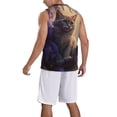 thumbnail image 2 of Honeii Purple Flower Lazy Cat print basktball shirt for men and women, Unisex basketball jersey for Theme party-4X-Large, 2 of 6