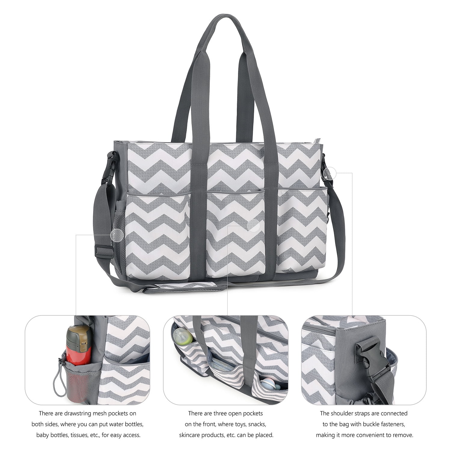SPEKSEE Crossbody Organizer Diaper Bag - Outdoor Mother's Water-Repellent Baby Care Bag with Multiple Pockets