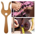 thumbnail image 3 of Dserhfy Wood Knitting Fork with Hook Hand Cut Lucet Cord Braiding Fork DIY Weaving Craft Tool for Crochet Drawstring And Scarves Making, 3 of 7