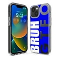 thumbnail image 3 of MUNDAZE Apple iPhone 13 Mini Shockproof Clear Hybrid Protective Phone Case Blue Clear Funny Text Quote Bruh GTFO Cover, 3 of 5