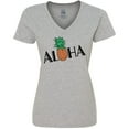 thumbnail image 3 of Inktastic Aloha- with Pineapple Women's V-Neck T-Shirt, 3 of 5