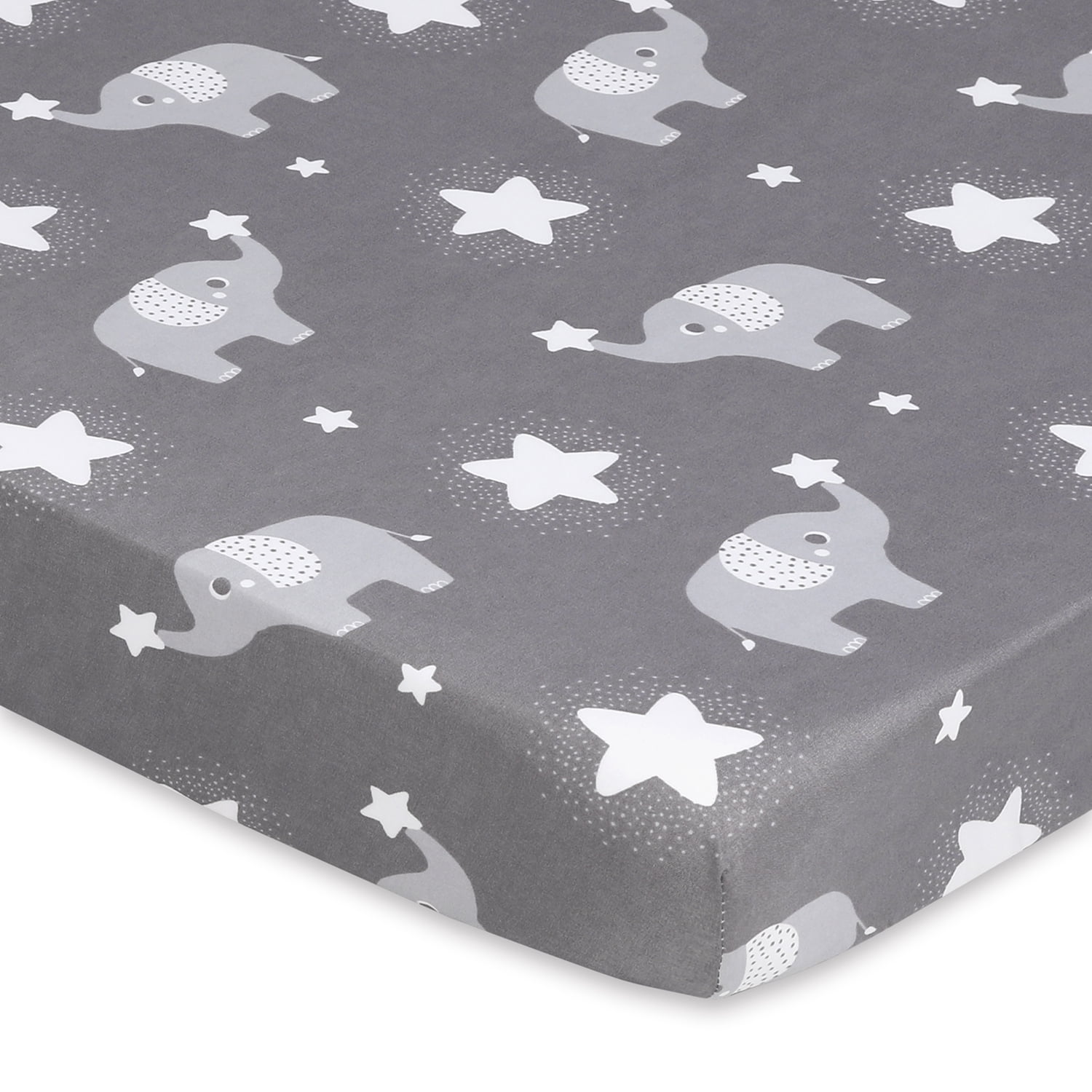The Peanutshell Pack n Play, Mini Crib, Portable Crib or Fitted Playard Sheets for Baby Boy or Girl, Celestial Elephant, 3 Pack Set