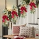 thumbnail image 4 of Christmas Wreath Upside Down Staircase Door Hanging Christmas Flocked Snow Hanging Ornament Bow Decoration, 4 of 6