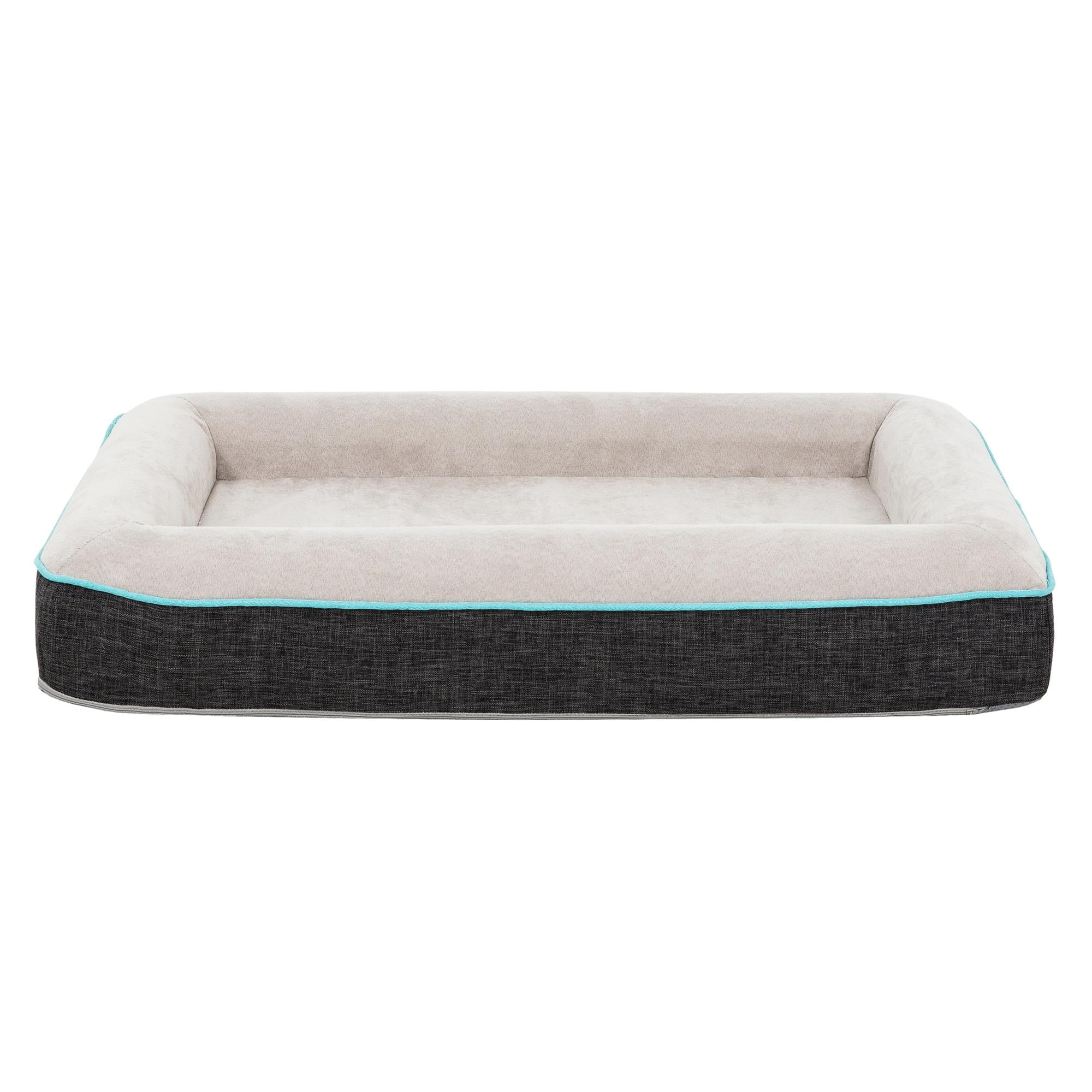 Kadyn 28" Dog Beds for Small Medium Dogs, Waterproof Memory Foam Indoor Pet Sofa Bed with Sides, Non-Slip Bottom Dog Couch Bed, Gray