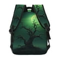 thumbnail image 4 of Wukai Green Night Sky Moon Branches Laptop Backpack Casual Travel Backpack Large School Bag for College, Business,Travel-One Size, 4 of 5