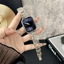 Embossed Animals Watch Band Compatible with Apple Watch 38/40/41/42mm(S10), Bracelet Metal Wristband Fancy Strap for iWatch Series 10 9 8 SE 7 6 5 4 3 2 1 Ultra Women Girls, Starlight