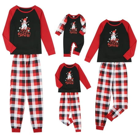 

Amuver Family Pajamas Matching Sets Women Men Kids Baby Sleepwear Santa Claus Tops Striped Plaid Pants Pyjamas Holiday Homewear