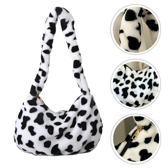 MEIBUTYUP Stylish Plush Shoulder Bag Warm Crossbody Purse for Women Teens Casual Everyday Use