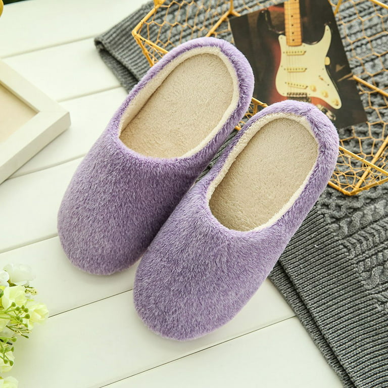 nsendm Womens Slippers Wide Width Bedroom Winter Soft Slippers Shoes  Indoors Anti-slip Womens Slippers Outdoor Sole Pink 8 