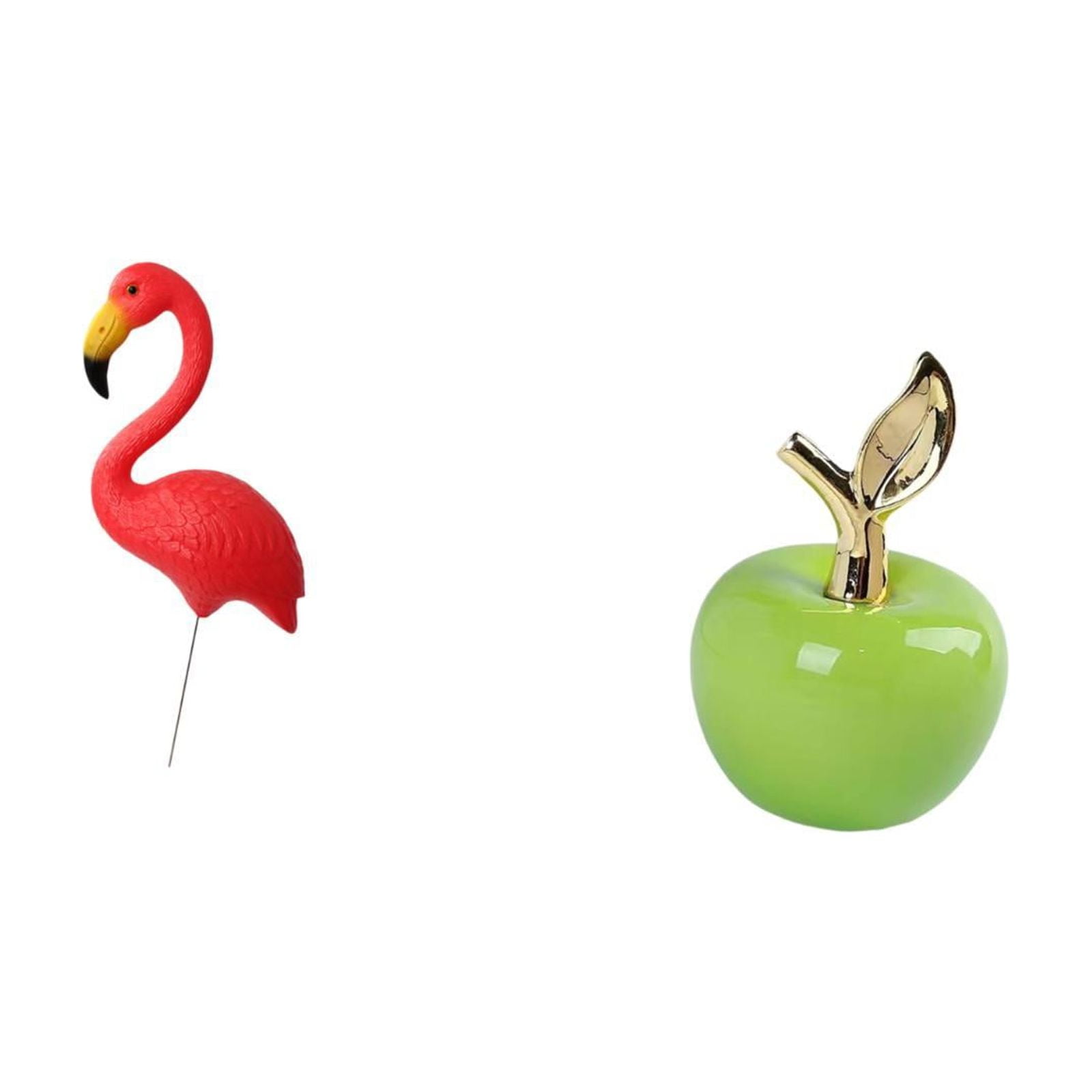 Miulika Flamingo Garden Stake Sculpture and Ceramic Figurine Yard Art Ornament for Holiday Spring Home Decoration and Cafe Study Room