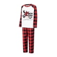 thumbnail image 3 of Elippeo Family Matching Christmas Pajamas, Baby Romper/Letter Print Long Sleeve Tops and Plaid Pants Sleepwear Set, 3 of 10