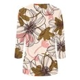 thumbnail image 4 of WEIWEN 3/4 Length Sleeve Womens Tops 2026 Trendy Round Neck T Shirts for Women Casual Three Quarter Sleeve Spring Tees Fashion Tshirts Coffee, L, 4 of 5