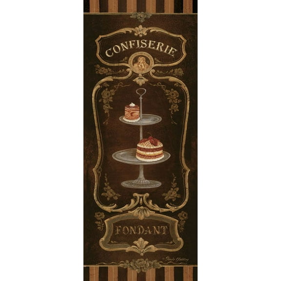 French Confiserie Fondant Dessert Display Sign; One 8x20in Poster Print