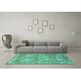 thumbnail image 3 of Ahgly Company Machine Washable Indoor Rectangle Persian Turquoise Blue Traditional Area Rugs, 2' x 3', 3 of 4