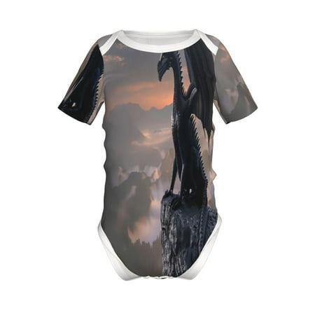 

Yiaed Black Dragon Cliff Dawn Print Infant Climbing Short Sleeve Onesie One-Piece Baby Bodysuit Clothes 0-12 Months -2 Years