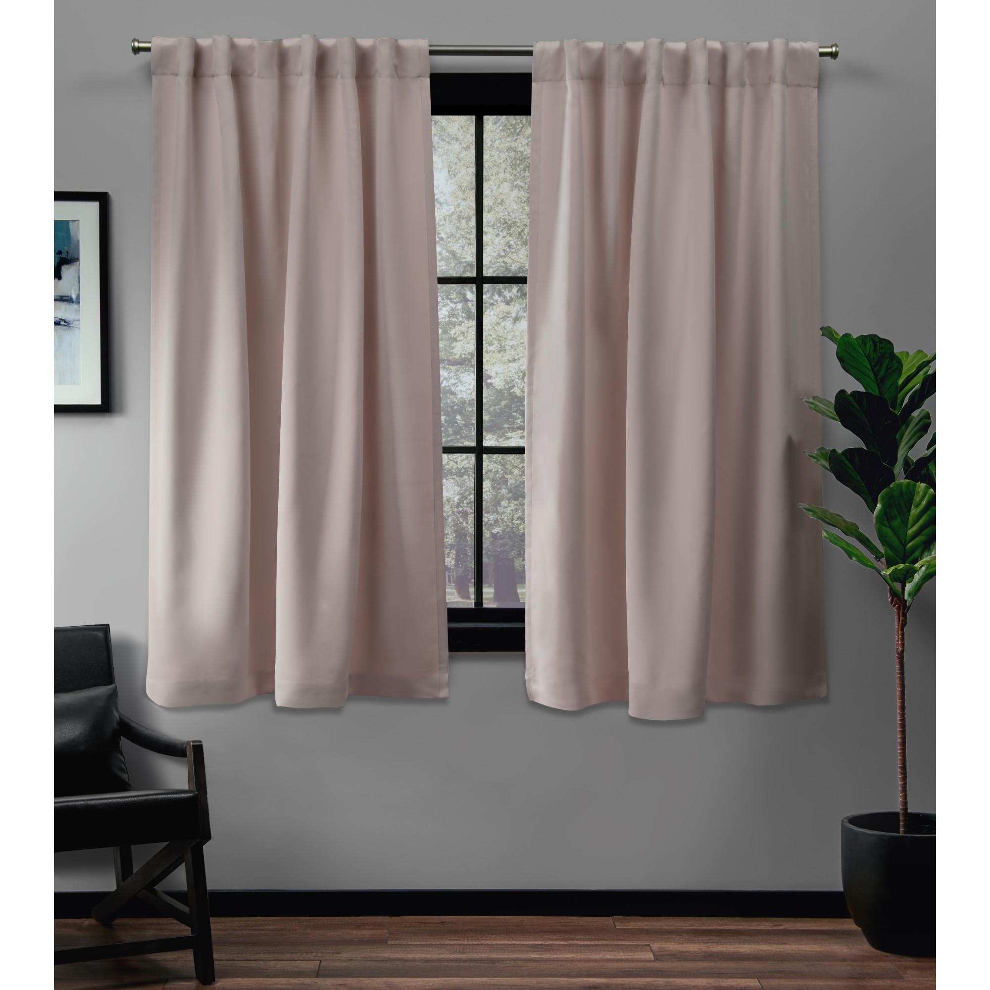 Exclusive Home Curtains 2 Pack Sateen Blackout Hidden Tab Curtain