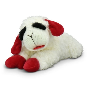 Multipet Plush Lamb Chop Dog Toy with Squeaker, Medium