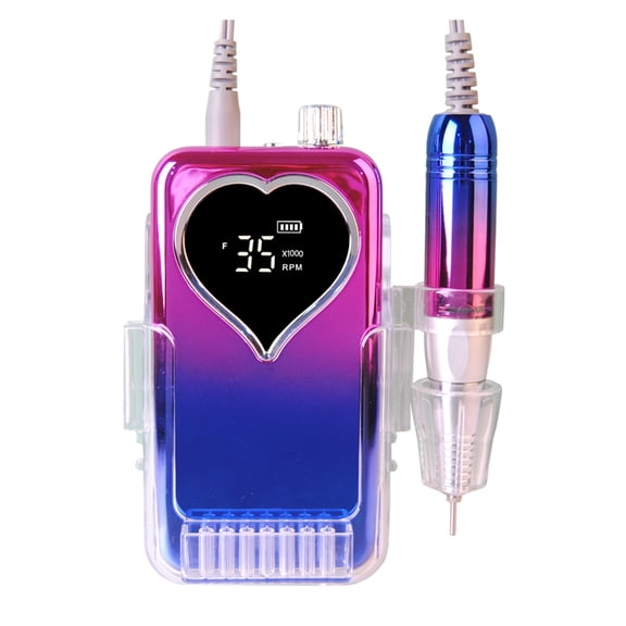 Portable 35000RPM Nail Drill Machine Rechargeable Nail Drill Heart Engraved Nail Cuticle Machine Acrylic Nail Drill Equipment