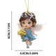thumbnail image 3 of ShinYu Lindo Colgante de Niña Pequeña, Colgante de Acrílico para Espejo Retrovisor de Coche, Colgante Plano, Regalo Navideño, 3 of 7