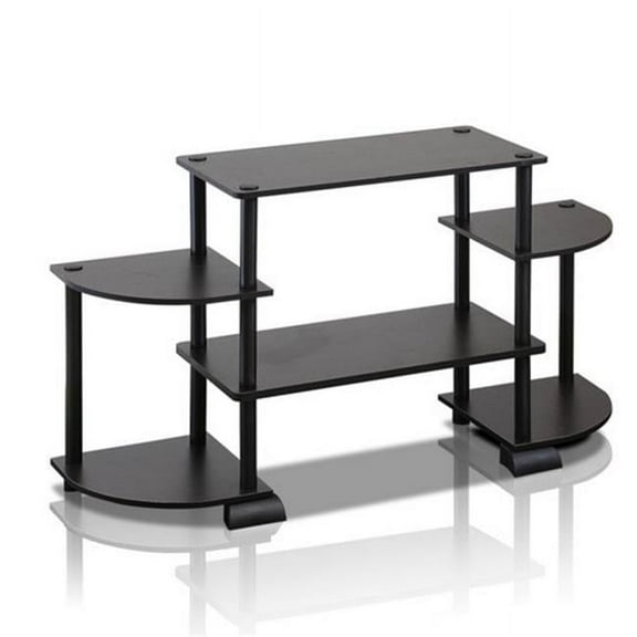 Turn-N-Tube Roundedecorner TV Entertainment Center, Espresso & Black - 22.85 x 41.5 x 11.6 in.