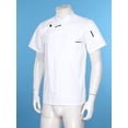 thumbnail image 3 of Aiihoo Mens Unisex Chef Jacket 3/4 Sleeve Chef Coat One Button Restaurant Kitchen Hotel Culinary Work Uniform Chef Shirt White Short Sleeve M, 3 of 7