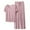 B-Pink, variant on Wyobmus Ladies Pajamas Sets Summer Modal Solid Outfits Round Neck Loose Short Sleeve T-Shirt Wide Leg Pajama Pants 2 Piece Home Lounge Sets A-Black