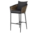 thumbnail image 1 of Banco de Bar Exterior Tulum Taburete Rattan Sintentico Estructura Metal Todo Tipo Clima Grupo Microtec  terraza Patio Resistencia UV y Salina Barstool, 1 of 6