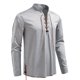 thumbnail image 2 of pstuiky camisas de manga larga para hombre, Suéter informal de manga larga con cuello redondo y cordón ajustable de color liso para hombre tops de invierno para hombre l, 2 of 9