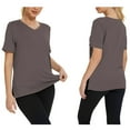 thumbnail image 2 of Womens Shirts Summer V Neck Loose Short Sleeved Shirt With Slit 3PC Womens Tops, 2 of 3
