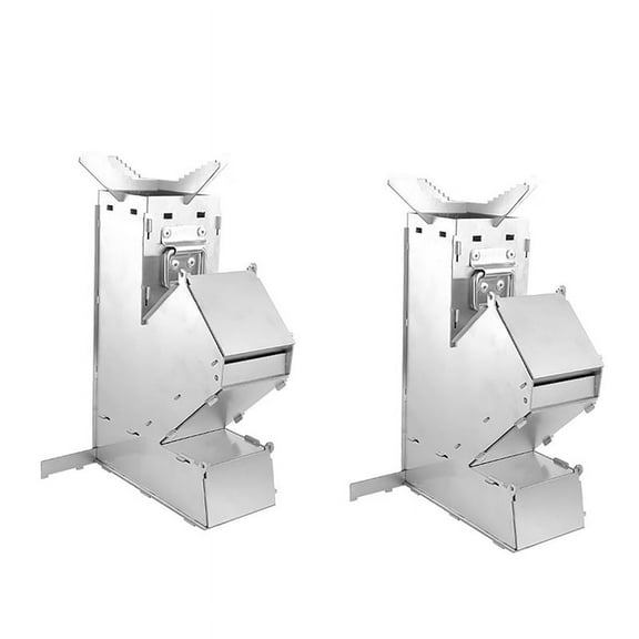 2X Camping Stove Foldable Wood Burning Stove Backpacking for Outdoor Picnic BBQ Camp Hiking,2* Camping Stove,Silver