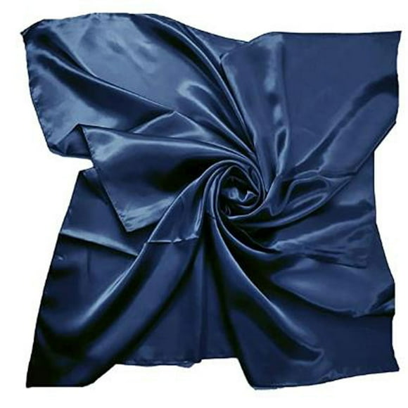 Baberdicy Square Scarf - Satin Silk 90Cm - 24 Color Options - Head/Neck Wrap - Multipurpose - Satin Silk Large 90X90 Cm Square Plain Nautical Head Neck W,One Size