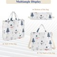 thumbnail image 6 of FORMRS Womens Corduroy Tote Bag Crossbody Shoulder Handbag with Pocket, Blue Cartoon Snowmen, 6 of 7