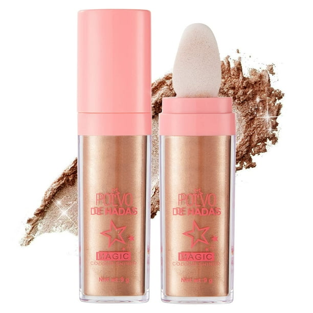 Face And Body Highlighter Powder with Sponge Head, High Gloss Fairy