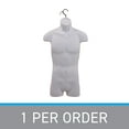 thumbnail image 6 of SSWBasics Male Molded Shatterproof White Shapely Torso Form With Hook - Fits Men's Sizes, 6 of 7